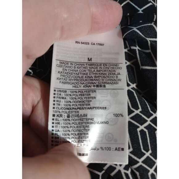 Banana Republic Shirt Ladies Extra Small Black White 3/4 Sleeve READ MEASUREMENT - Picture 8 of 9